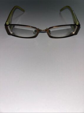 90’s Y2K Rampage Brown Rectangle Glasses with Light Green Temples